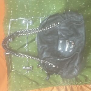 B Makowksy& Elegant Black Chain Strap Leather Women's Bag